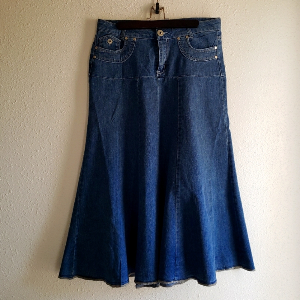 Denim maxi skirt y2k